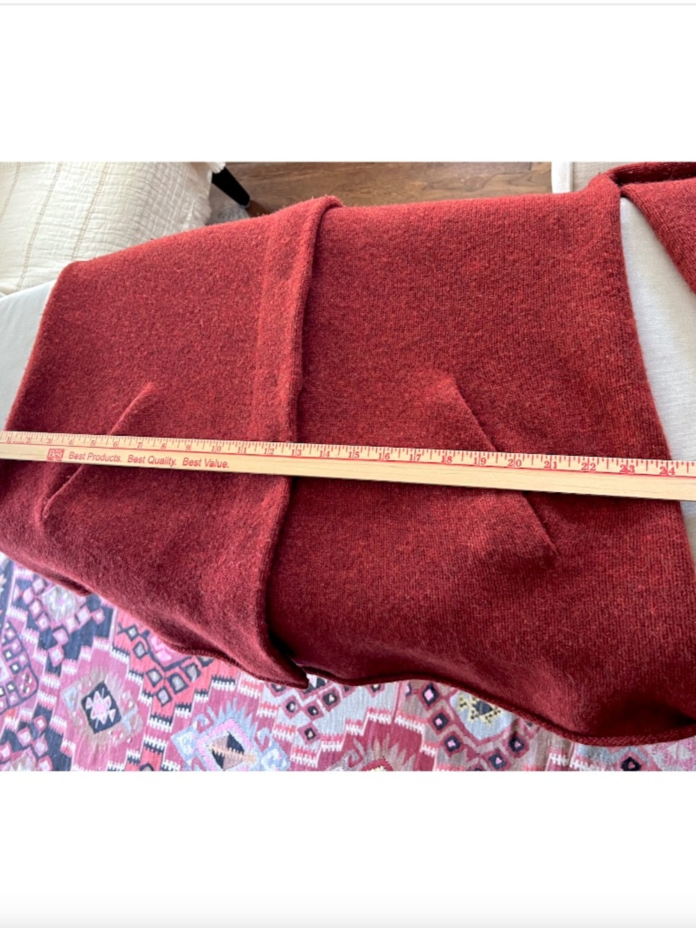 EILEEN FISHER 100% Wool Cardigan/Coat in Heather Rust - L - Picture 7 of 8